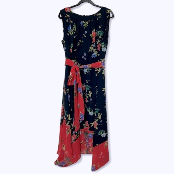 Eliza J Floral Midi Maxi Dress Navy and Pink Plus Size - Picture 1 of 14